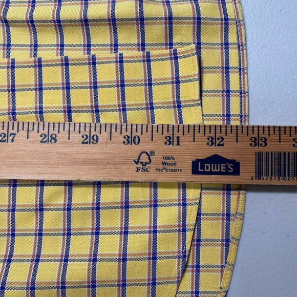 Brooks Brothers 1818 Shirt L Mens L/S Oxford Regular Non Iron Yellow Plaid Check - Picture 5 of 8